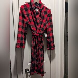 Sears Boys Soft Lightweight Robe Buffalo Print  Red Black New W Tags XL 14-16